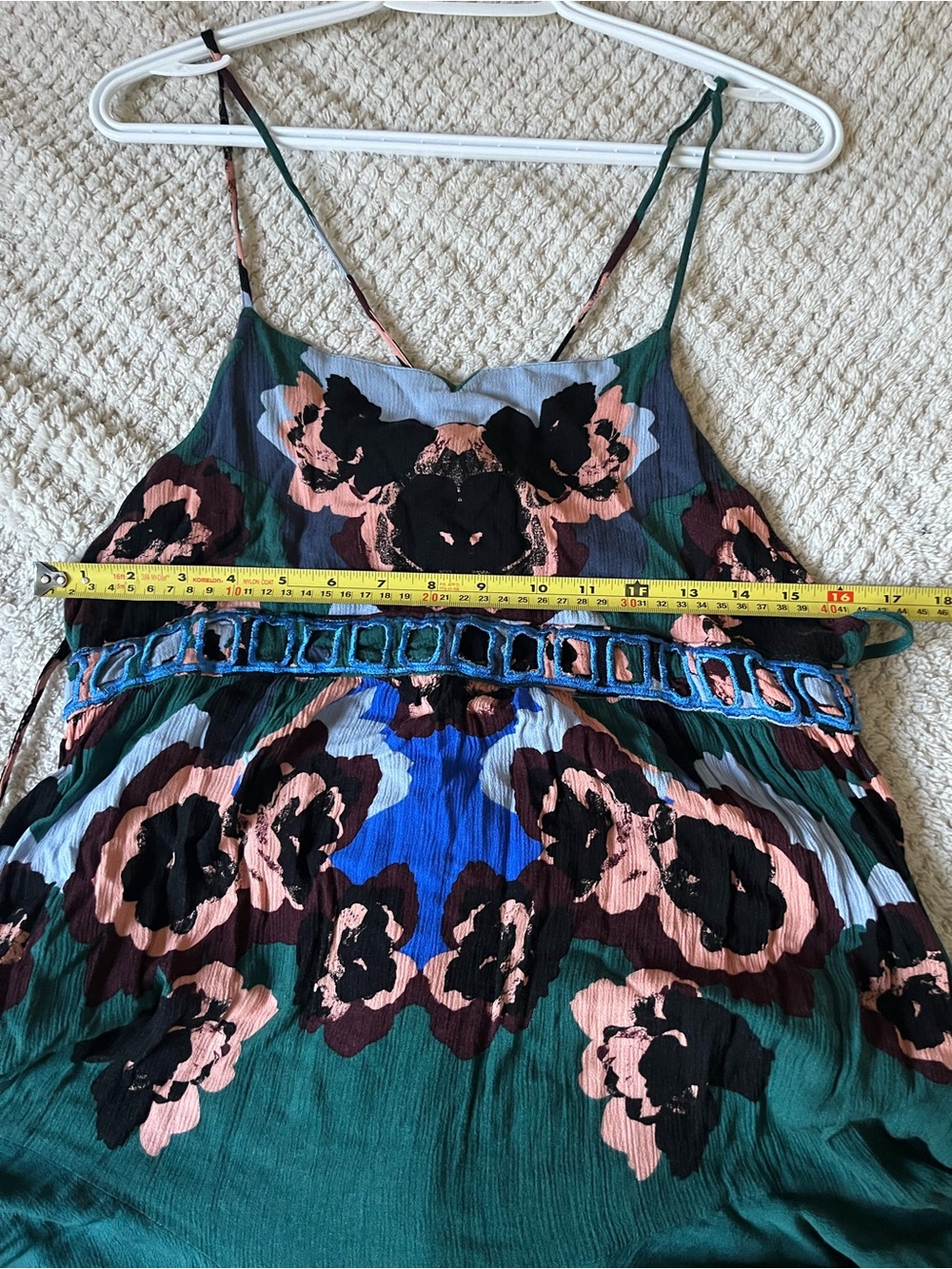 Free People “intimately” Teal Floral sweet lucy slip Mini Dress - Picture 11 of 12